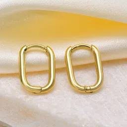 Krelin Gold-Plated Stainless Steel Oval Hoop Earrings-picture-46