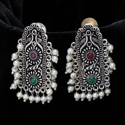 PANASH Silver-Plated Classic Drop Earrings-32