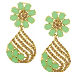 Alamod Gold-Plated Floral Drop Earrings-23