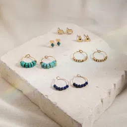 Accessorize Set Of 6 Stud & Hoop Earrings-41