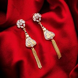 aadita Gold-Toned Geometric Drop Earrings-23
