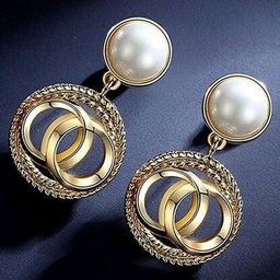 Pinapes Pack of 2 Gold-Plated Geometric Drop Earrings-20