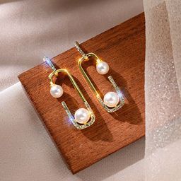 VAGHBHATT Gold Plated Geometric Hoop Earrings-67