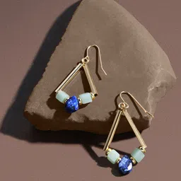 Accessorize Alloy Triangular Drop Earrings-1