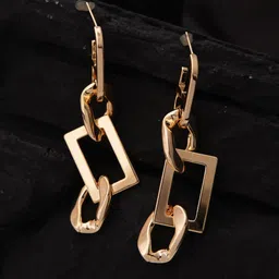 SWASHAA Adde 18KT Gold-Plated Stainless Steel Contemporary Drop Earrings-image-13
