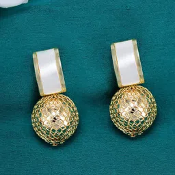 PRIVIU Gold Plated Contemporary Drop Earrings-42