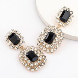 Bellofox Gold-Toned Artificial Stones Studded Contemporary Drop Earrings-1