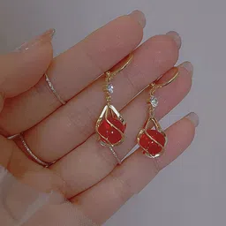 Shining Diva Fashion Gold-Plated Contemporary Hoop Earrings-81