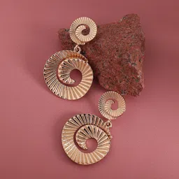 SOHI Gold-Plated Contemporary  Swirl Drop Earrings-image-60