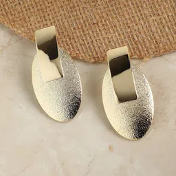 SOHI Gold-Plated Geometric-Shaped Drop Earrings-24