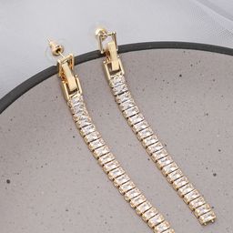 SOHI Women Gold-Toned Contemporary Drop Earrings-33