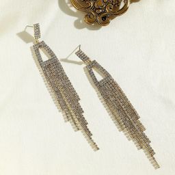 SOHI Gold-Plated Contemporary Drop Earrings-image-28