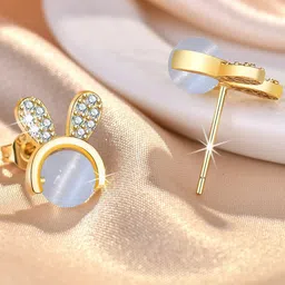 MYKI Gold-Plated Contemporary Drop Earrings-5