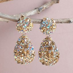 SOHI Gold-Toned Stones Contemporary Drop Earrings-38