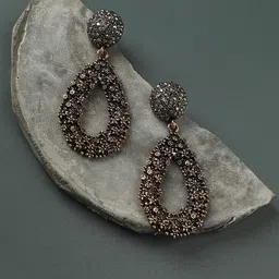SOHI Gold-Plated Contemporary Drop Earrings-87