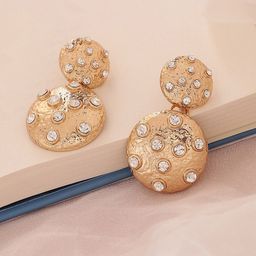 SOHI Gold Plated Contemporary Drop Earrings-34