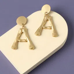 SOHI Gold-Plated Contemporary Drop Earrings-87