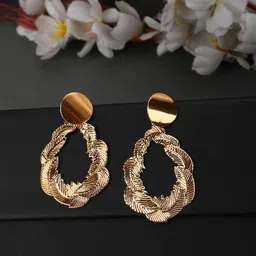 Bhana Fashion Gold Plated Contemporary Drop Earrings-image-24