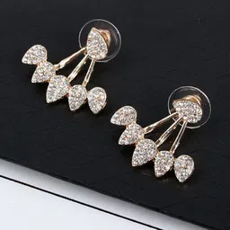 Jewels Galaxy Gold Plated Contemporary Drop Earrings-23