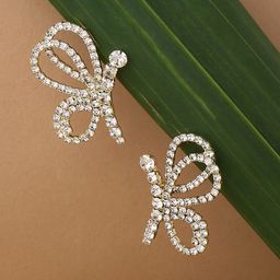 Yellow Chimes Gold-Plated Studded Contemporary Stud Earrings-picture-3