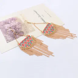 Yellow Chimes Gold-Toned Contemporary Drop Earrings-5