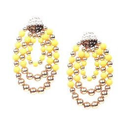 ODETTE Gold-Plated Beaded Contemporary Drop Earrings-picture-19