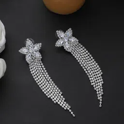 Mali Fionna Silver-Plated Contemporary Drop Earrings-image-75