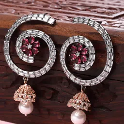 KARATCART Rose Gold Plated Cubic Zirconia-Studded Drop Earrings-27