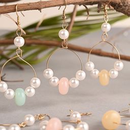 BuckleUp Pack Of 3 Beaded Contemporary Drop Earrings-57