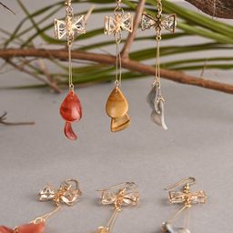 BuckleUp Pack Of 3 Stone-Studded Contemporary Drop Earrings-11