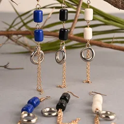 BuckleUp Pack Of 3 Beaded Contemporary Drop Earrings-52