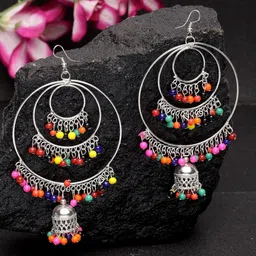 Moedbuille Silver-Plated Contemporary Drop Earrings-36