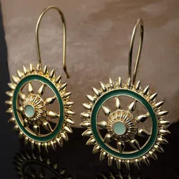 KARATCART Gold Plated Kundan Stone Studded Drop Earrings-1