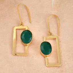 Silvermerc Designs Gold-Plated Contemporary Drop Earrings-47