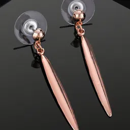 Estele Rose Gold-Plated Contemporary Drop Earrings-33
