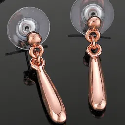 Estele Rose Gold-Plated Contemporary Drop Earrings-99