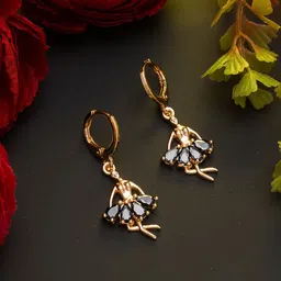 aadita Rose Gold Contemporary Drop Earrings-58