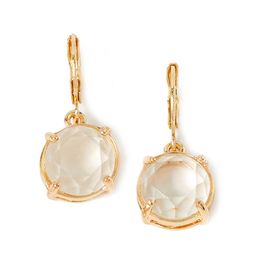 Accessorize Gold-Plated Gold-Tonned Transparent Contemporary Drop Earrings-31