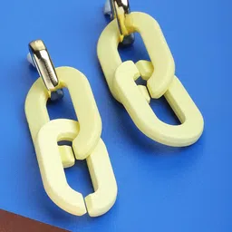 Bohey by KARATCART Gold-Plated Contemporary Link Drop Earrings-35