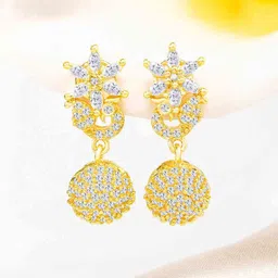 Peora Gold-Plated Cubic Zirconia Contemporary Jhumkas-image-84