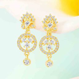 Peora Gold-Plated Contemporary Drop Earrings-image-99