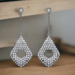 The Pari Silver-Plated Contemporary Drop Earrings-image-47