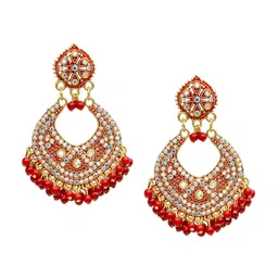 Shining Jewel - By Shivansh Gold Plated Cubic Zirconia Chandbalis-image-39