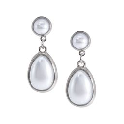 Shining Jewel - By Shivansh Silver-Plated Beaded Drop Earrings-image-4