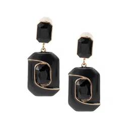 Shining Jewel - By Shivansh Gold-Plated Cubic Zirconia Crystal Contemporary Drop Earrings-image-31
