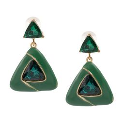 Shining Jewel - By Shivansh Gold-Plated Cubic Zirconia & Crystal Studded Drop Earrings-image-69