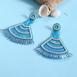 justpeachy Blue Contemporary Drop Earrings-36
