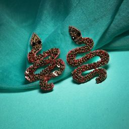 Adwitiya Collection Brown Contemporary Drop Earrings-image-35