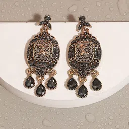 SOHI Gold-Plated Contemporary Antique Drop Earrings-50