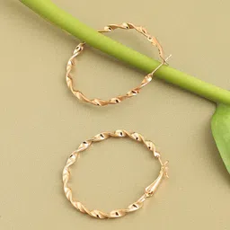 SOHI Gold-Plated Contemporary Hoop Earrings-98